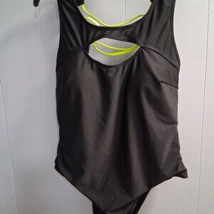 Womens Swimsuite Size xl  Black peek a boo top